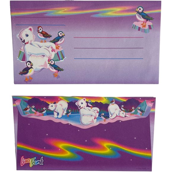 Lisa Frank Accessories - ONE Lisa Frank ROARY Polar Bear & Puffins Imaginationery Envelope